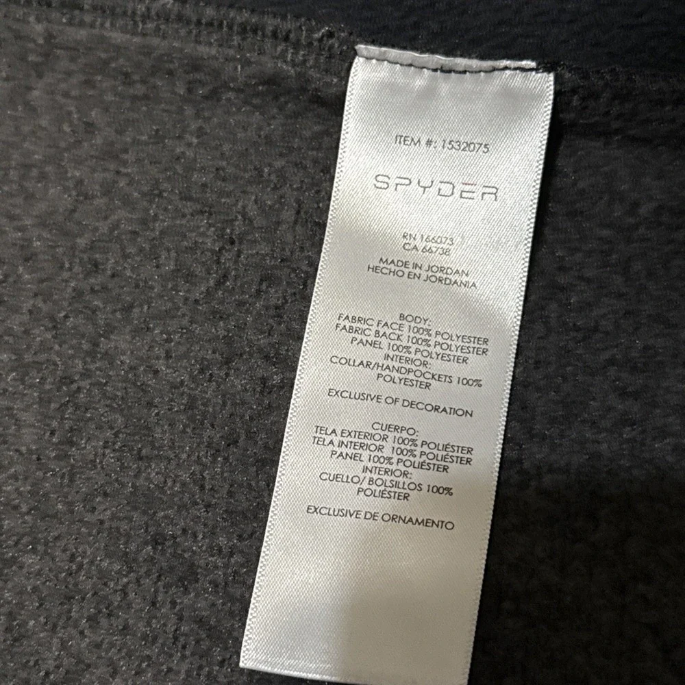 Spyder Zip Up Jacket Men's Size XL Gray Fleece Sweater Sweatshirt Activewear